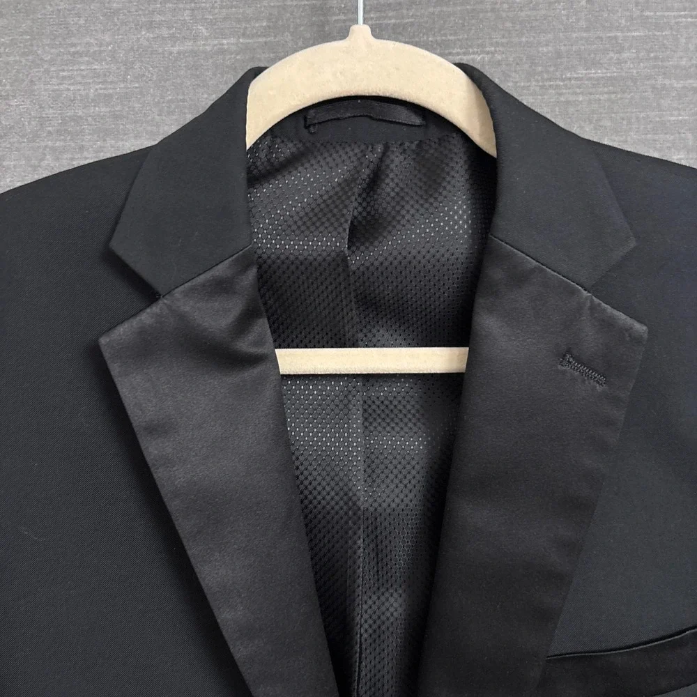 Giorgio Tuxedo Jacket 38R Black Satin Formal Evening Wedding‎ Classic Party NYE